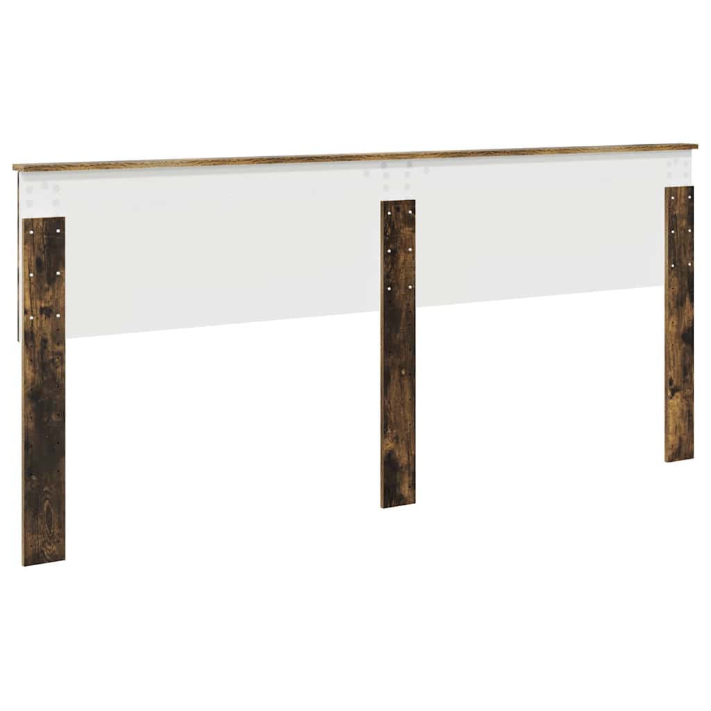 vidaXL Κεφαλάρι με κεφαλάρι Καπνιστό Δρύς 200 cm Επεξεργασμένο ξύλο