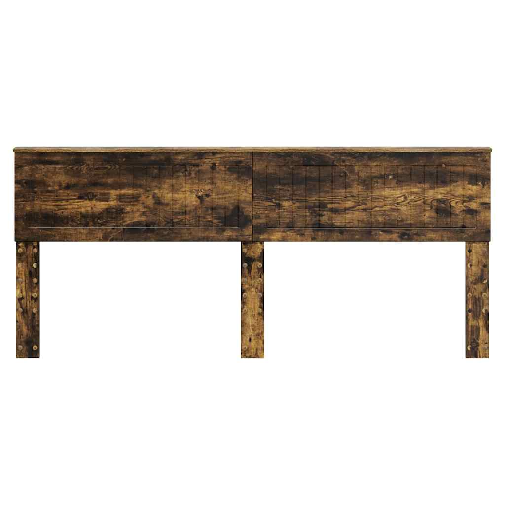 vidaXL Κεφαλάρι με κεφαλάρι Καπνιστό Δρύς 200 cm Επεξεργασμένο ξύλο