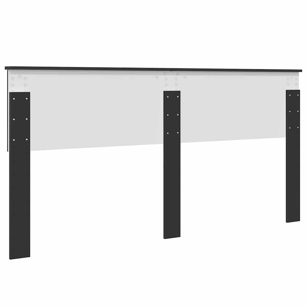 vidaXL Κεφαλάρι με κεφαλάρι Μαύρη Οξυά 180 cm Επεξεργασμένο ξύλο
