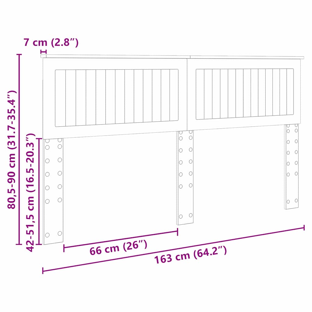 vidaXL Κεφαλάρι με κεφαλάρι Καπνιστό Δρύς 160 cm Επεξεργασμένο ξύλο