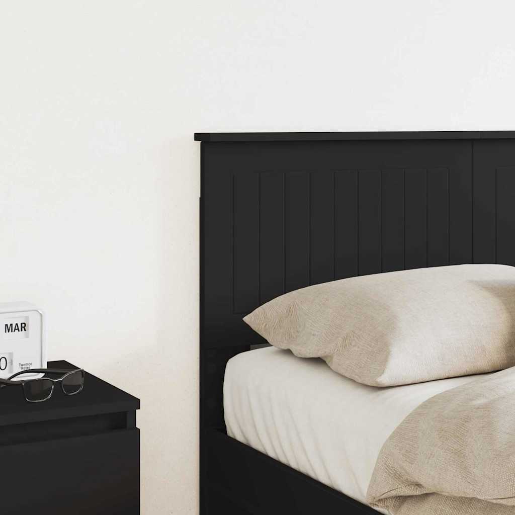 vidaXL Κεφαλάρι με κεφαλάρι Μαύρη Οξυά 135 cm Επεξεργασμένο ξύλο