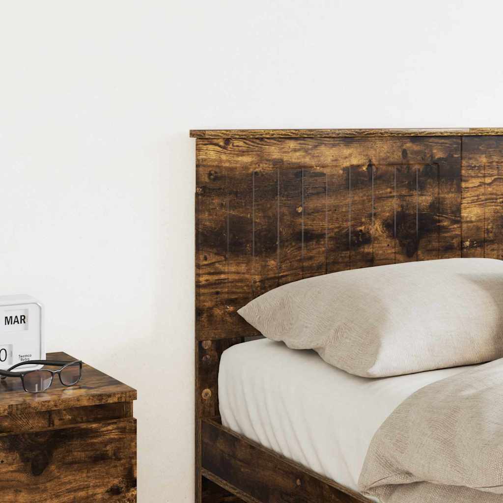 vidaXL Κεφαλάρι με κεφαλάρι Καπνιστό Δρύς 120 cm Επεξεργασμένο ξύλο