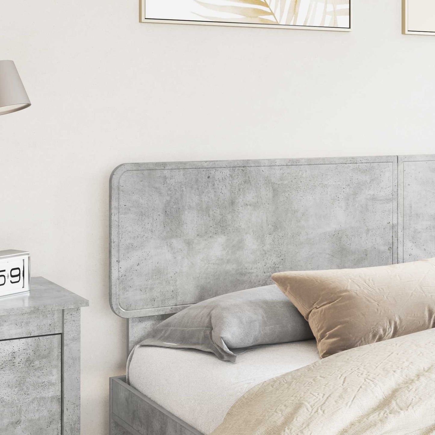 vidaXL Κεφαλάρι με κεφαλάρι Σκυρόδεμα Γκρι 180 cm Επεξεργασμένο ξύλο