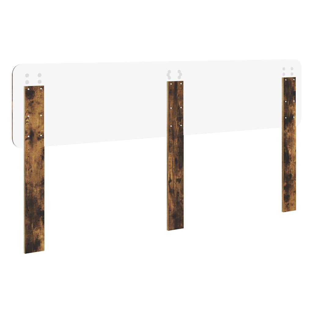 vidaXL Κεφαλάρι με κεφαλάρι Καπνιστό Δρύς 180 cm Επεξεργασμένο ξύλο