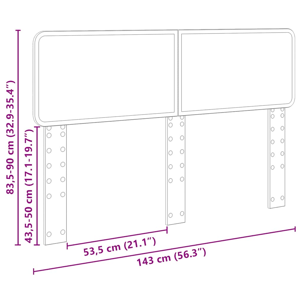 vidaXL Κεφαλάρι με κεφαλάρι Παλιό Ξύλο 140 cm Επεξεργασμένο ξύλο