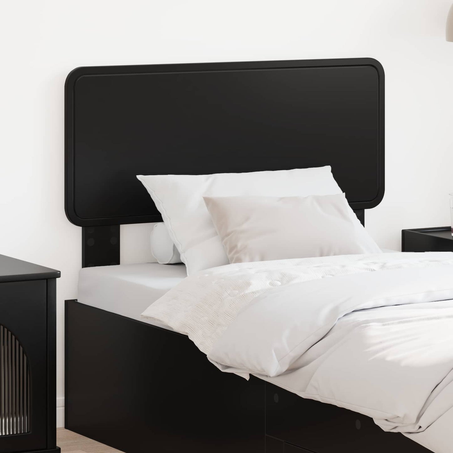 vidaXL Κεφαλάρι με κεφαλάρι Μαύρη Οξυά 100 cm Επεξεργασμένο ξύλο