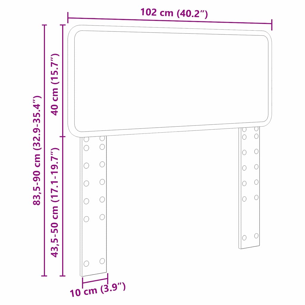 vidaXL Κεφαλάρι με κεφαλάρι Artisan Oak 100 cm Επεξεργασμένο ξύλο