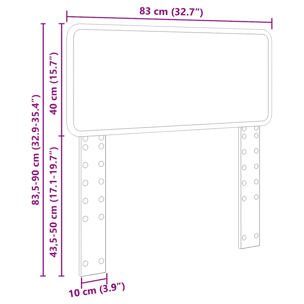 vidaXL Κεφαλάρι με κεφαλάρι Σκυρόδεμα Γκρι 80 cm Επεξεργασμένο ξύλο