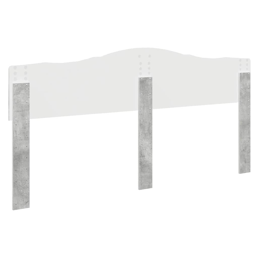 vidaXL Κεφαλάρι με κεφαλάρι Σκυρόδεμα Γκρι 200 cm Επεξεργασμένο ξύλο
