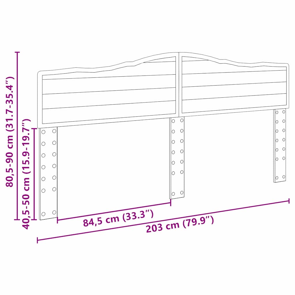 vidaXL Κεφαλάρι με κεφαλάρι Λαμπερό Λευκό 200 cm Επεξεργασμένο ξύλο