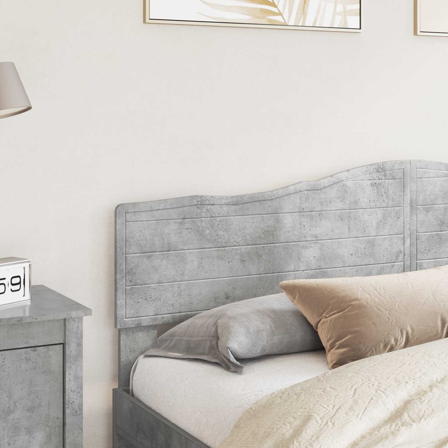 vidaXL Κεφαλάρι με κεφαλάρι Σκυρόδεμα Γκρι 180 cm Επεξεργασμένο ξύλο