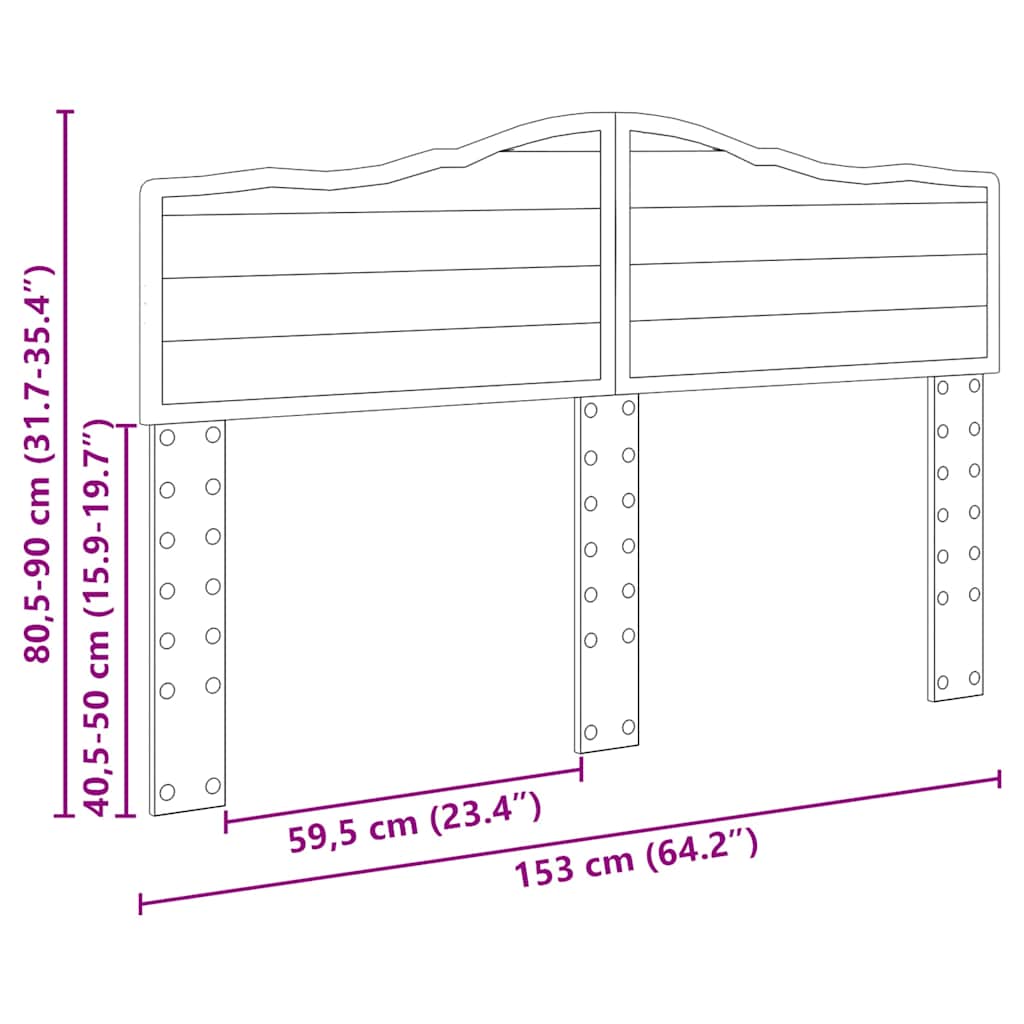 vidaXL Κεφαλάρι με κεφαλάρι Λευκό 150 cm Επεξεργασμένο ξύλο