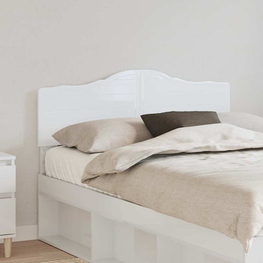 vidaXL Κεφαλάρι με κεφαλάρι Λαμπερό Λευκό 135 cm Επεξεργασμένο ξύλο