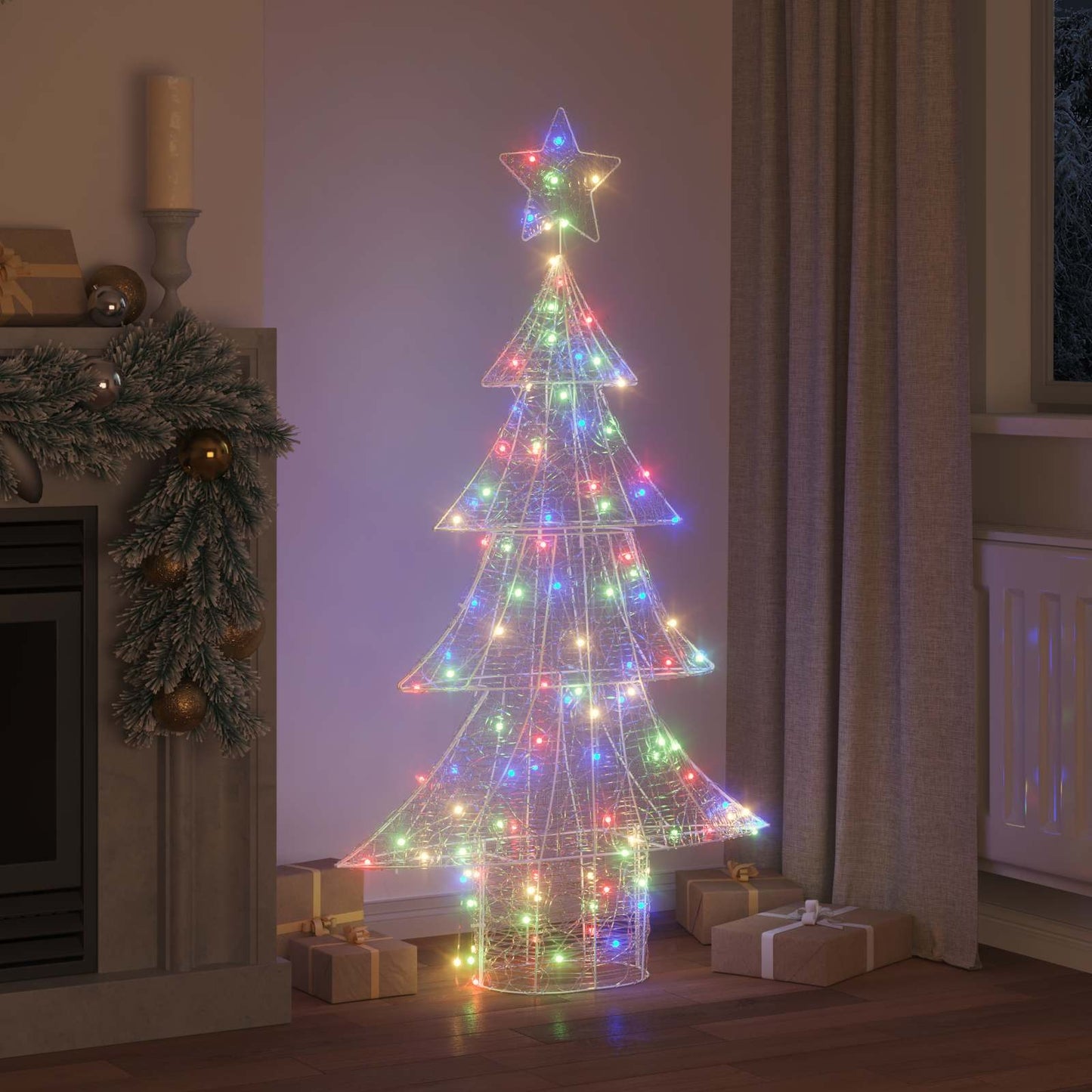 vidaXL Χριστουγεννιάτικο Δέντρο με 160 LED Πολύχρωμο 150 cm Ακρυλικό