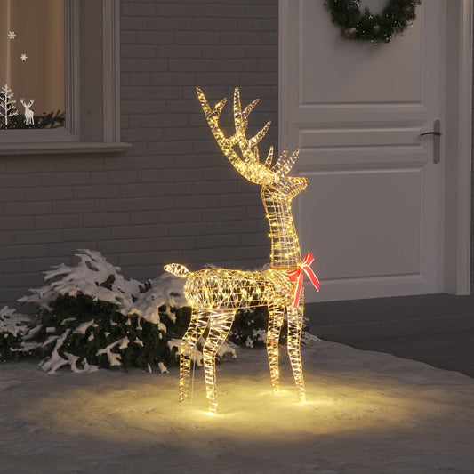 vidaXL 3D Ελάφι 140 LED Θερμό λευκό 128 εκ PET