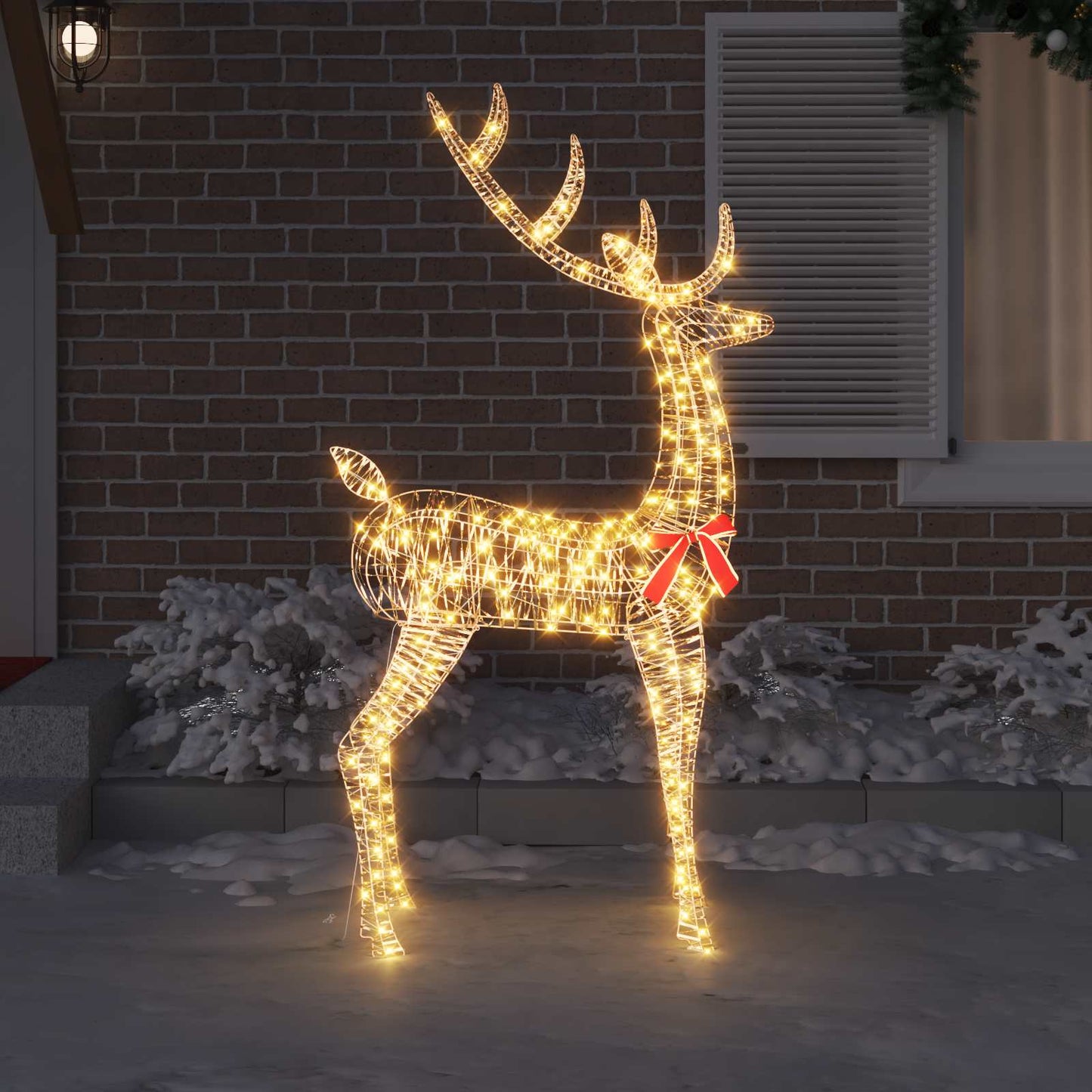 vidaXL 3D Ελάφι 250 LED Θερμό λευκό 96 x 40 x 180 cm PET