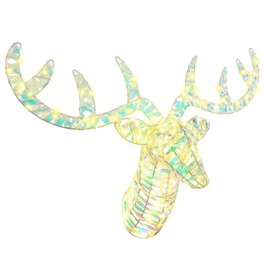 vidaXL Έλκηθρο με Ελάφια Θερμό λευκό 60 cm PET