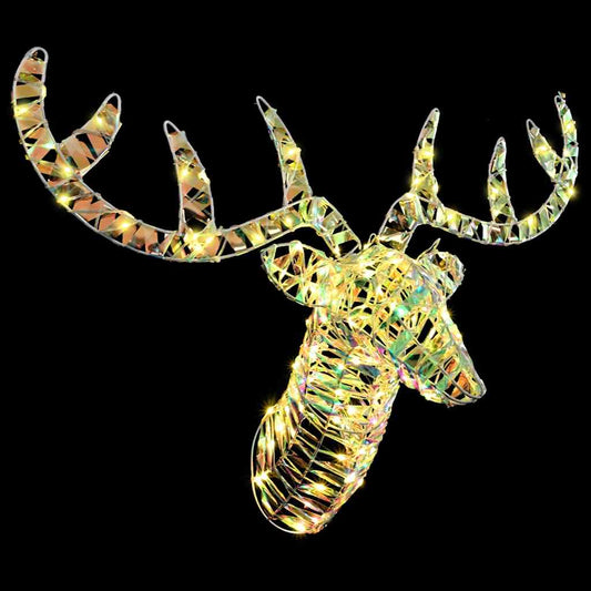 vidaXL Έλκηθρο με Ελάφια Θερμό λευκό 60 cm PET