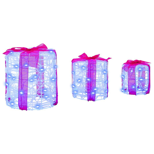 vidaXL Διακόσμηση Κουτιού Δώρου 3 pcs Μπλε 20 x 20 x 21 εκ Ακρυλικό