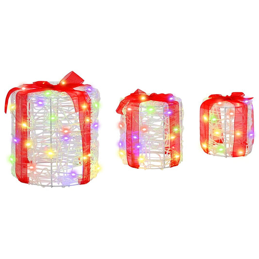 vidaXL Διακόσμηση Κουτιού Δώρου 3 pcs πολύχρωμο 20 x 20 x 21 εκ