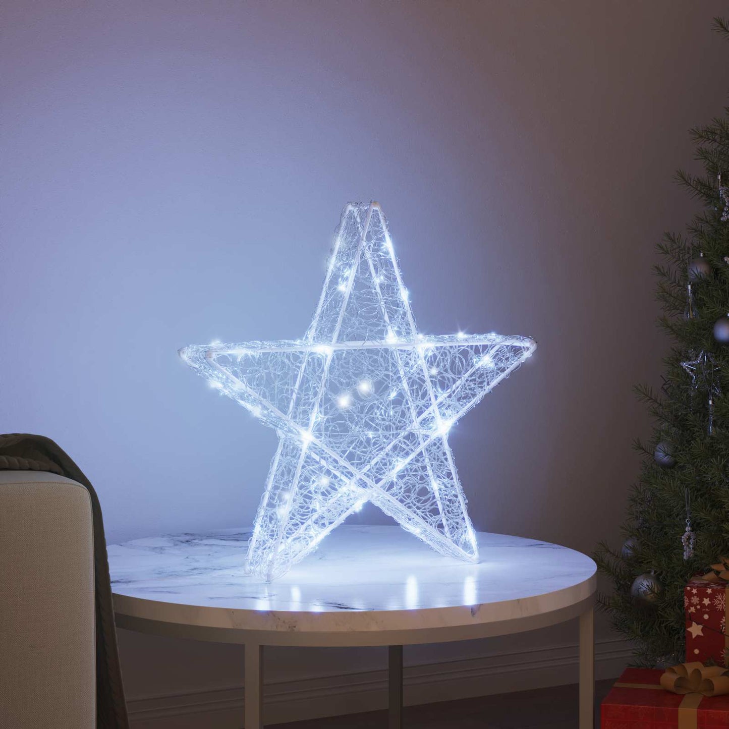 vidaXL 3D Αστέρι με 50 LED Ψυχρό λευκό 55 x 53.5 x 10 εκ Ακρυλικό
