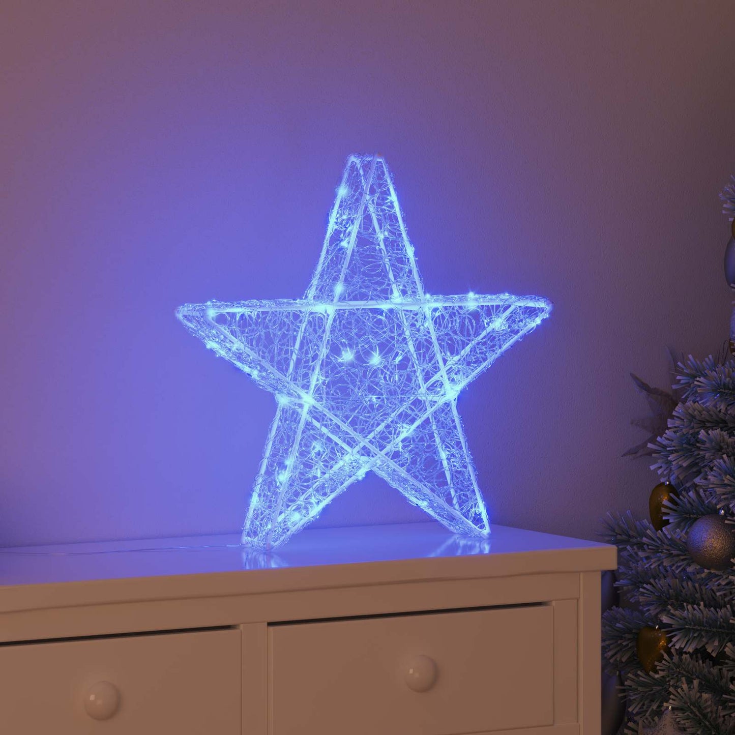 vidaXL 3D Αστέρι 50 LED Μπλε 55 x 53.5 x 10 εκ Ακρυλικό
