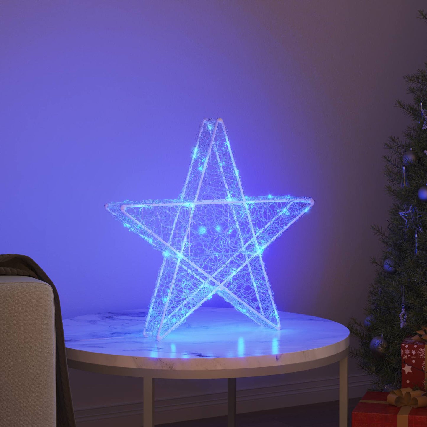 vidaXL 3D Αστέρι 50 LED Μπλε 55 x 53.5 x 10 εκ Ακρυλικό