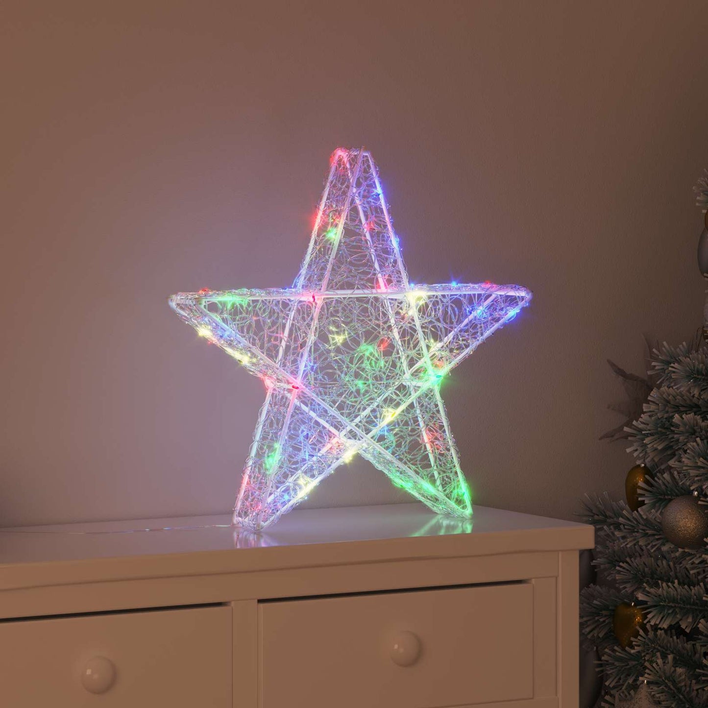 vidaXL 3D Αστέρι 50 LED Πολύχρωμο 55 x 53.5 x 10 εκ Ακρυλικό
