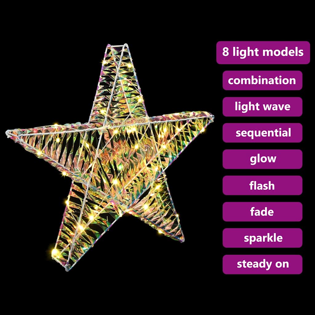 vidaXL 3D Αστέρι με 50 LED Θερμό λευκό 55 x 52.5 x 9 εκ PET