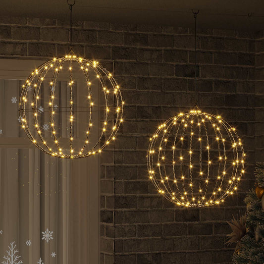 vidaXL Μπάλα 2 τμχ. Θερμό λευκό 50 x 50 x 52 εκ Μέταλλο 320 LED