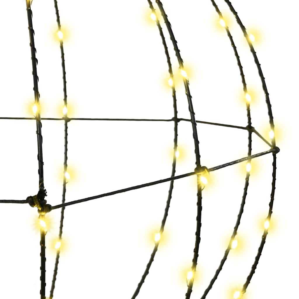 vidaXL Μπάλα με 384 LED 2 pcs Θερμό λευκό 60 cm Μέταλλο