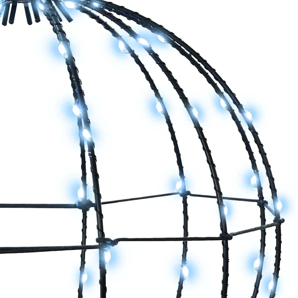 vidaXL Μπάλα με 192 LED 2 pcs Ψυχρό λευκό 30 cm Μέταλλο