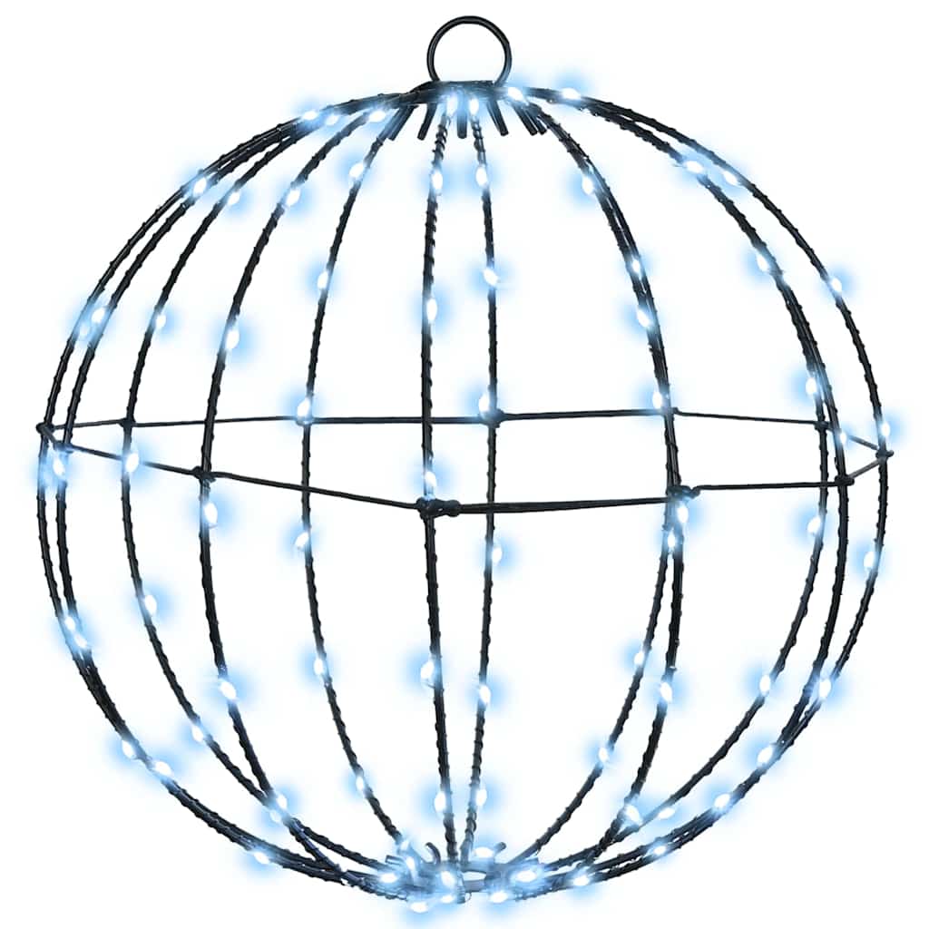 vidaXL Μπάλα με 192 LED 2 pcs Ψυχρό λευκό 30 cm Μέταλλο