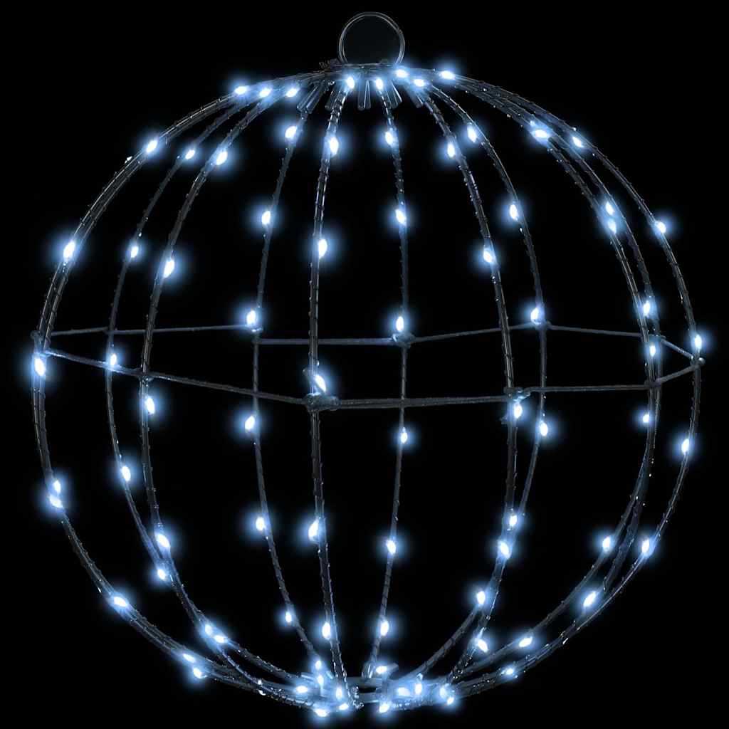 vidaXL Μπάλα με 192 LED 2 pcs Ψυχρό λευκό 30 cm Μέταλλο