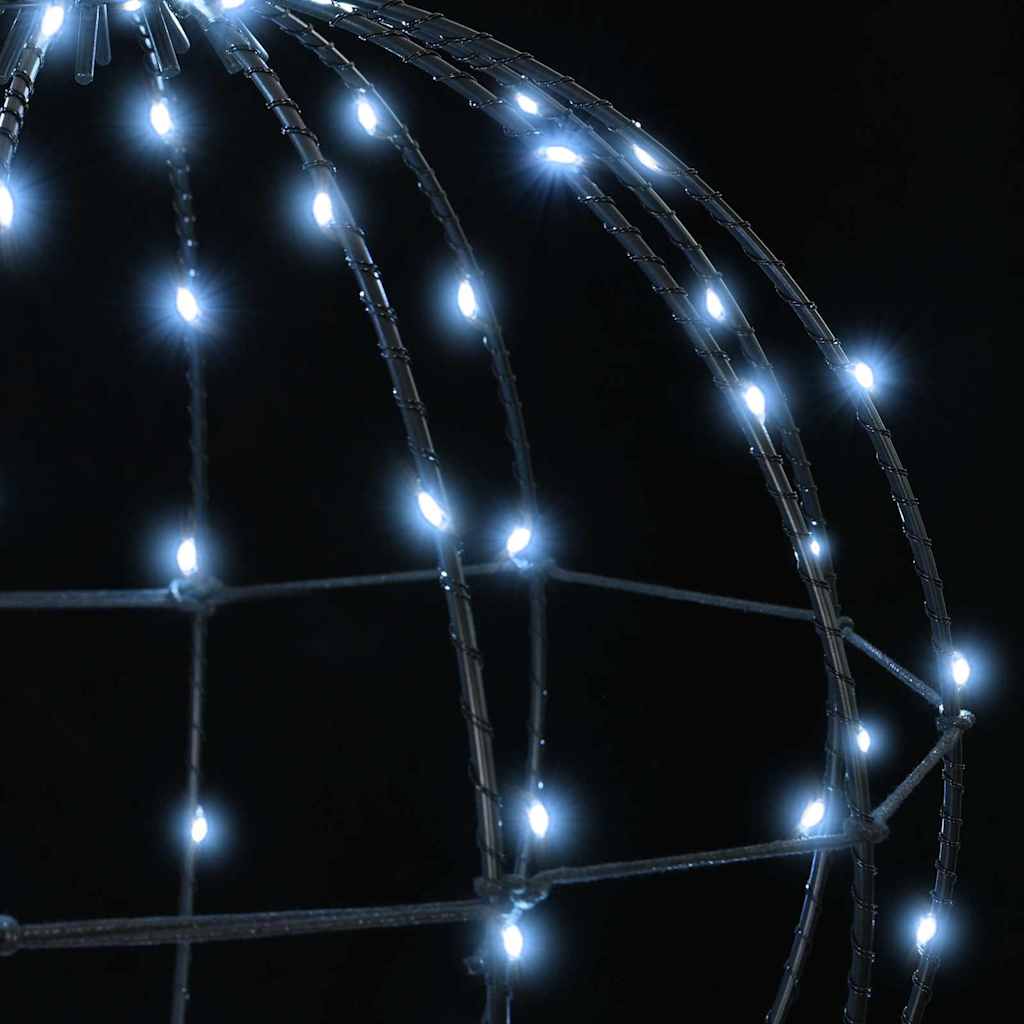 vidaXL Μπάλα με 320 LED 2 pcs Ψυχρό λευκό 50 cm Μέταλλο