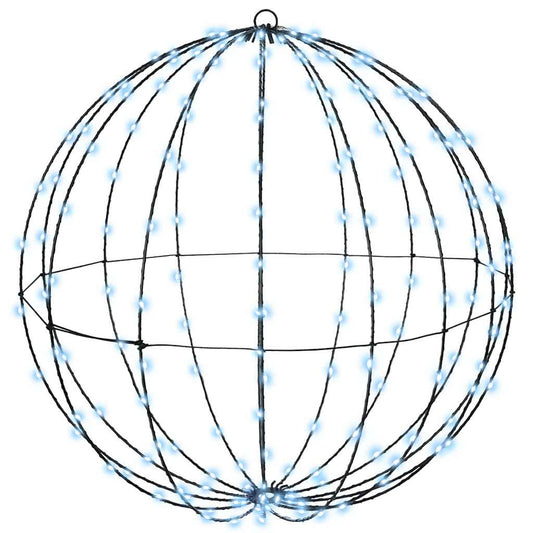 vidaXL Μπάλα με 384 LED 2 pcs Ψυχρό λευκό 60 cm Μέταλλο