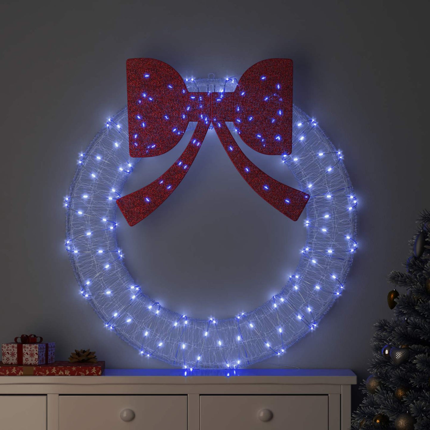 vidaXL Στεφάνι 150 LED Μπλε 120 cm Ακρυλικό