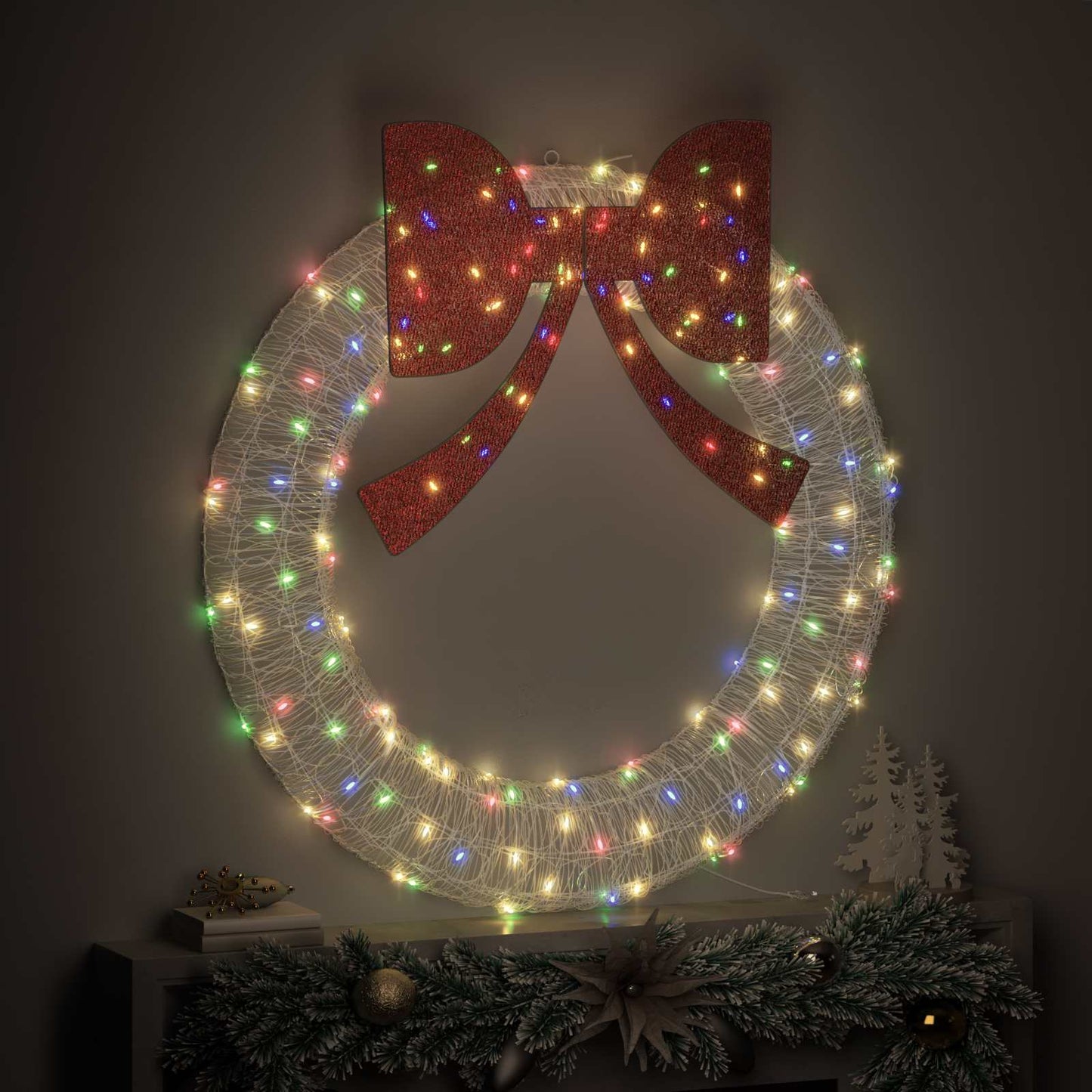 vidaXL Στεφάνι 150 LED Πολύχρωμο 120 cm Ακρυλικό