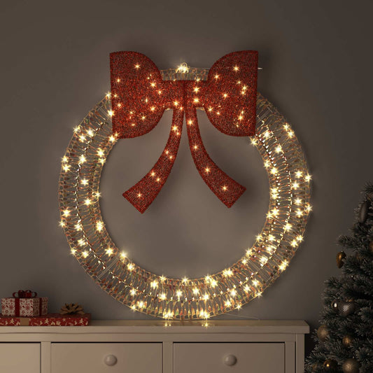 vidaXL Στεφάνι με 150 LED Θερμό λευκό 120 cm PET