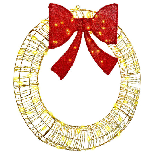 vidaXL Στεφάνι με 80 LED Θερμό λευκό 90 cm PET