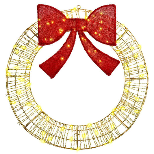 vidaXL Στεφάνι με 80 LED Θερμό λευκό 90 cm PET