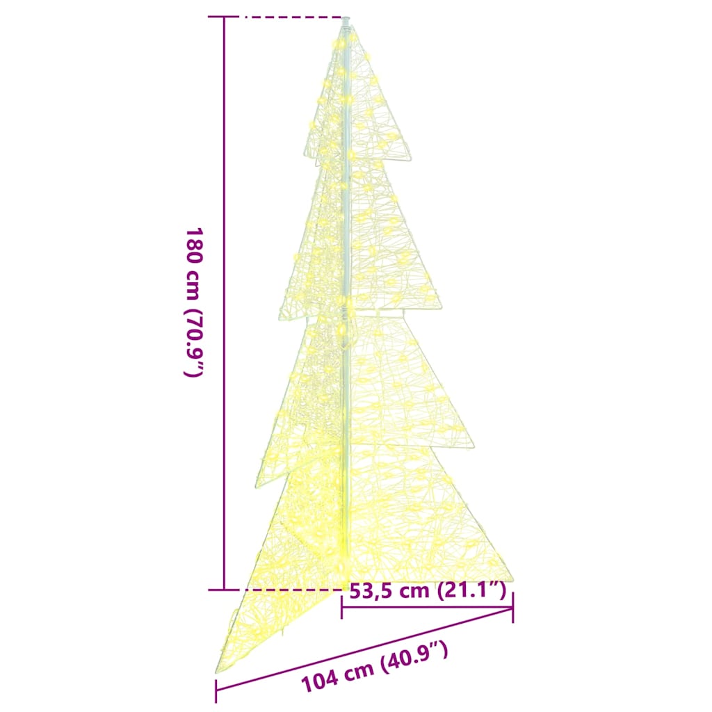 vidaXL Χριστουγεννιάτικο Δέντρο με 240 LED Θερμό λευκό 180 cm Ακρυλικό