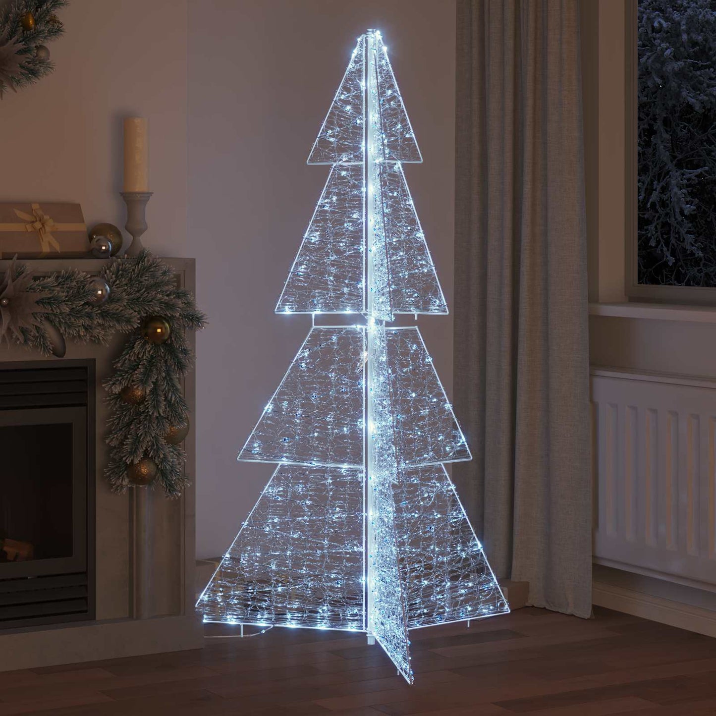 vidaXL Χριστουγεννιάτικο Δέντρο με 240 LED Ψυχρό Λευκό 180 cm Ακρυλικό