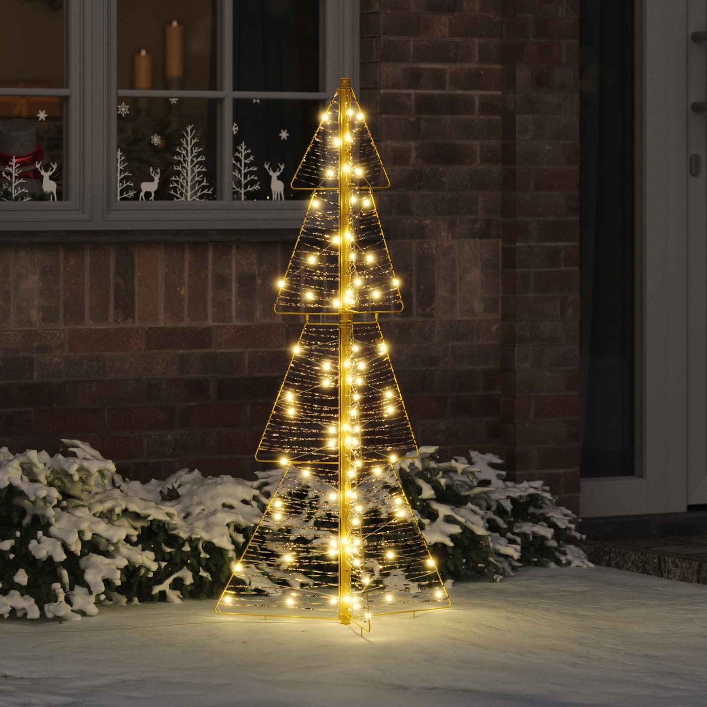 vidaXL Χριστουγεννιάτικο Δέντρο με 100 LED Θερμό λευκό 120 cm PET