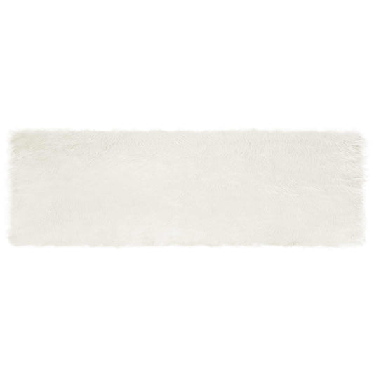 vidaXL Ψεύτικο Δέρμα Προβάτου Χαλί Tafalla Λευκό 80 x 250 cm
