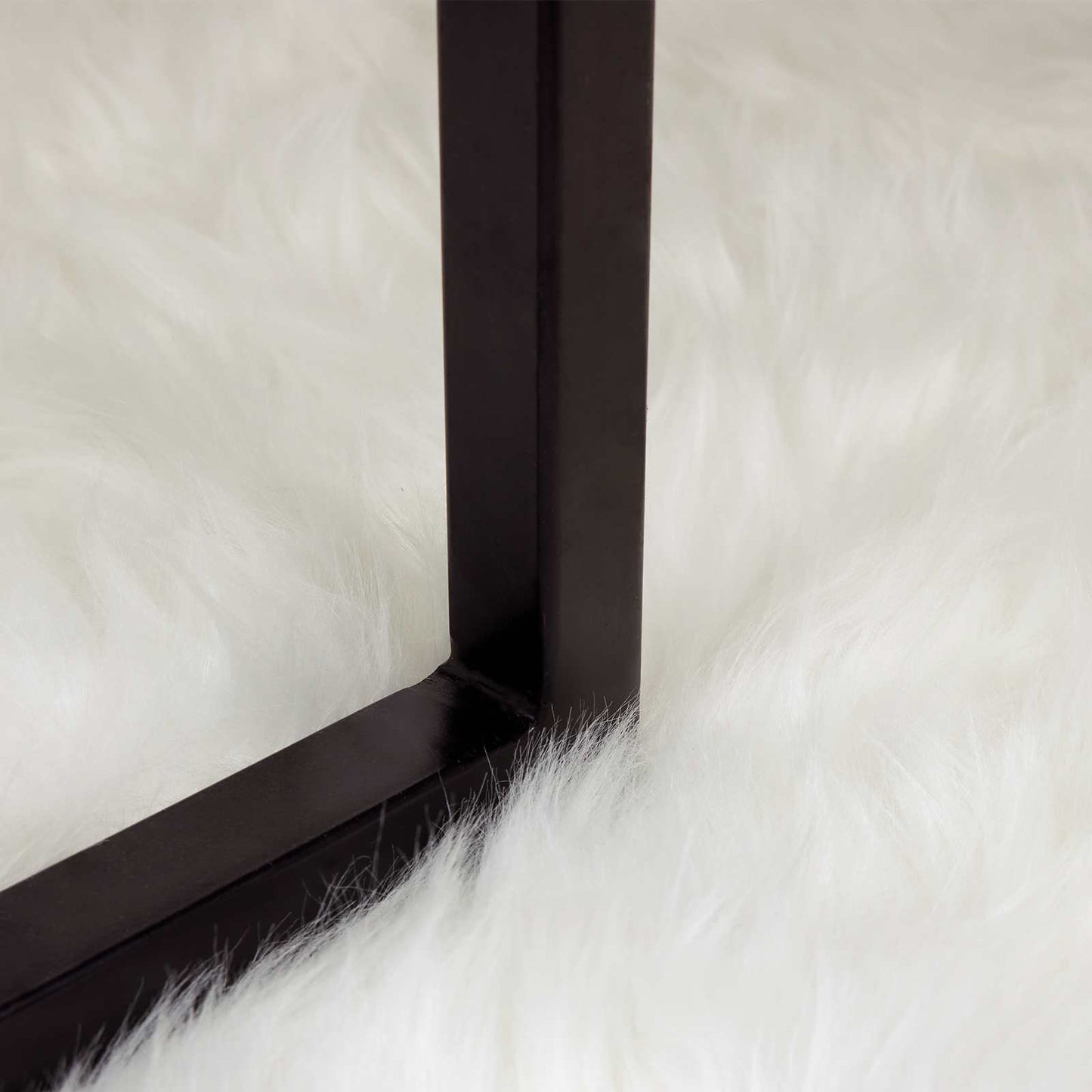 vidaXL Ψεύτικο Δέρμα Προβάτου Χαλί Tafalla Λευκό 120 x 120 cm