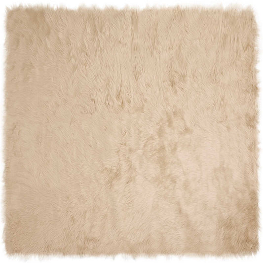 vidaXL Χαλί από τεχνητό πρόβειο δέρμα TAFALLA Μπεζ 160 x 160 cm
