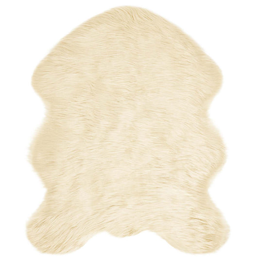vidaXL Ψεύτικο Δέρμα Προβάτου Χαλί Tafalla Κρεμ 50 x 80 cm Πολυεστέρας