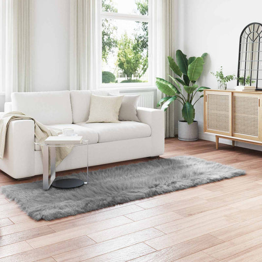 vidaXL Χαλί από τεχνητό πρόβειο δέρμα TAFALLA Γκρι 80 x 250 cm