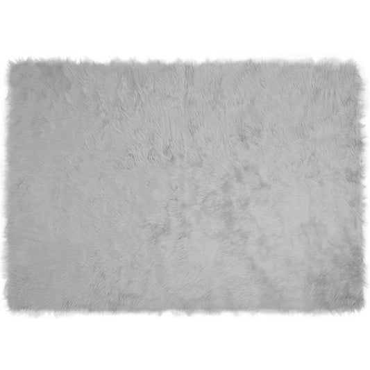 vidaXL Ψεύτικο Δέρμα Προβάτου Χαλί Tafalla Γκρι 140 x 200 cm